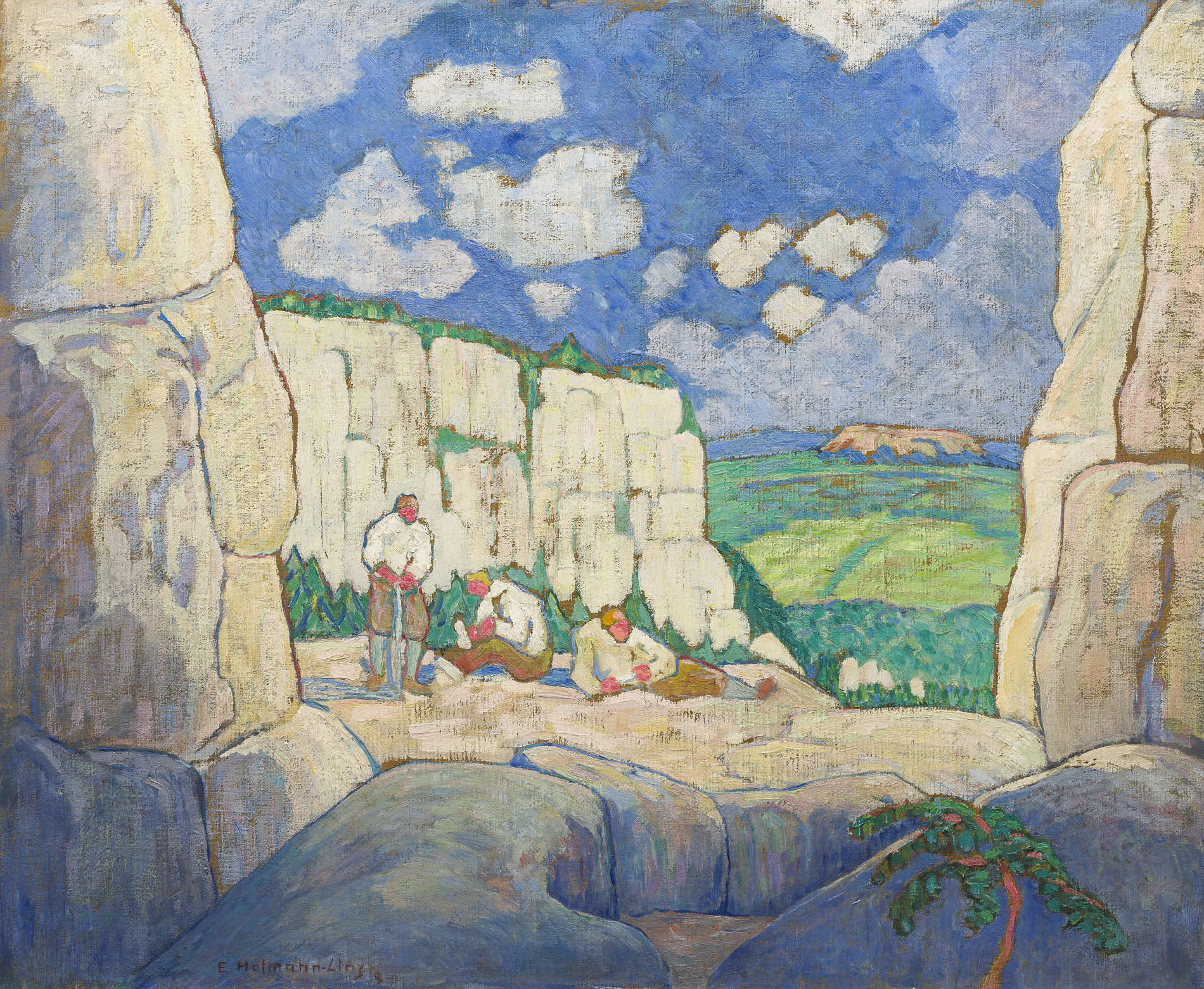 Egon Hofmann-Linz: Kletterer (Sächsische Schweiz), 1918
