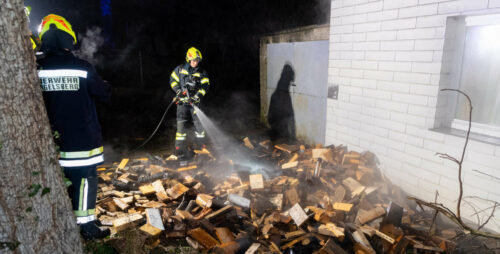 Die Feuerwehr konnte ein Übergreifen auf die Fassade des Hauses verhindern.