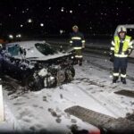 Unfall auf der schneebedeckten B126