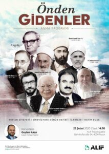 In sozialen Netzwerken verbreitete Einladung zum Gedenken an den Antisemiten Erbakan (vorne) und andere „Pioniere des Islam“ am kommenden Sonntag in Traun.