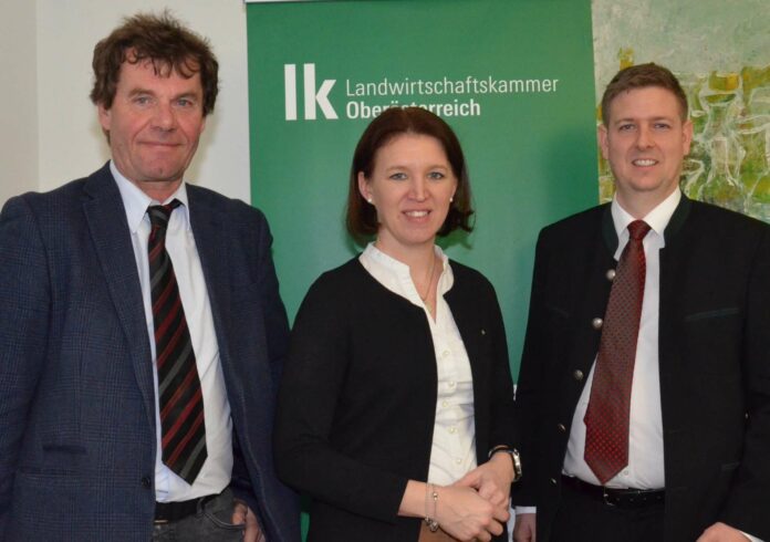 V. l.: Christian Krumphuber, LK OÖ-Präsidentin Langer-Weninger und Christian Rottensteiner