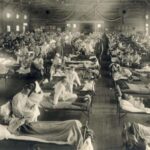 Ein Notkrankenhaus für infizierte US-Soldaten in den USA 1918