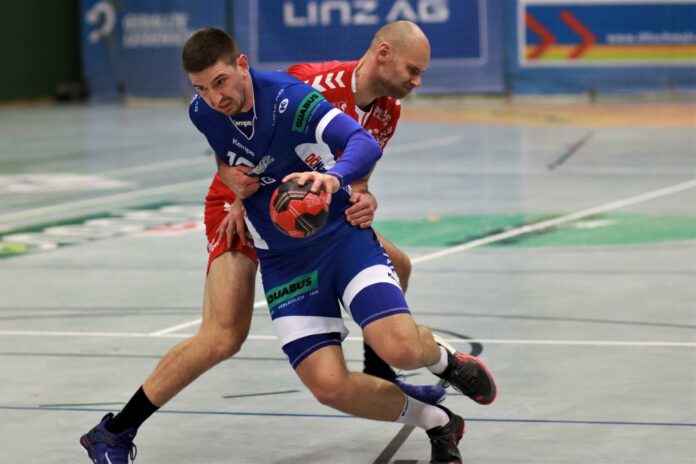 Spielerisch gibt es bei den Linzer Handballern (v. Max Hermann) noch Luft nach oben, in Sachen Kampfgeist kann man ihnen nichts vorwerfen.