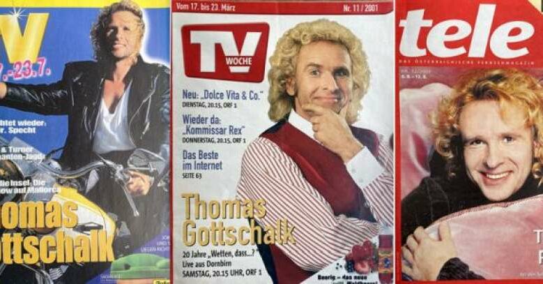 Thomas Gottschalk ist immer wieder auf den Titelseiten diverser Fernsehmagazine zu bewundern.