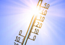 Sommerhitze 35 Grad auf dem Thermometer