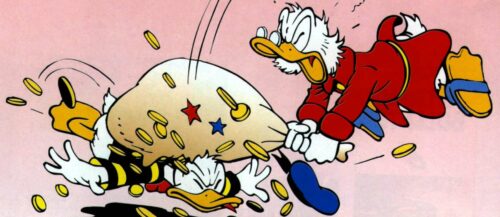 Der Großkapitalist und sein Prügelknabe, Neffe Donald: Als schrullige Figur eroberte Dagobert Duck dennoch die Herzen der Comic-Fans.