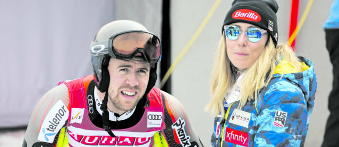 In gemeinsamer WM-Medaillen-Mission: Aleksander Aamodt Kilde (l.) und seine Herzdame Mikaela Shiffrin.