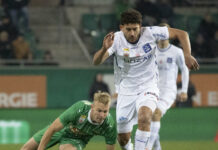 Marco Grüll (l.) sorgte für Rapids 1:0-Sieg gegen Aufsteiger Blau-Weiß Linz (r. Marco Krainz).