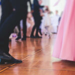 Couples dance on the historical costumed ball in historical