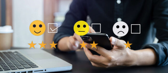 User give rating to service experience on online application