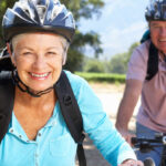 Senior couple on country bike ride