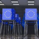 European Union - voting booths with flags - 3D illustration