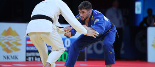 Shamil Borchashvili (blauer Judogi) ist müde und muss beim Judo-GP in Linz pausieren.