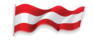 Flag of Austria in the form of badge flat image Flat