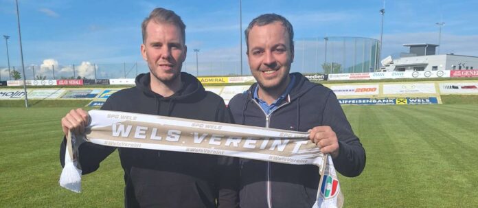 Prominenter Neuzugang bei Hertha Wels: Rene Swete (links) unterstützt Präsident Peter Huliak ab sofort als Sportdirektor