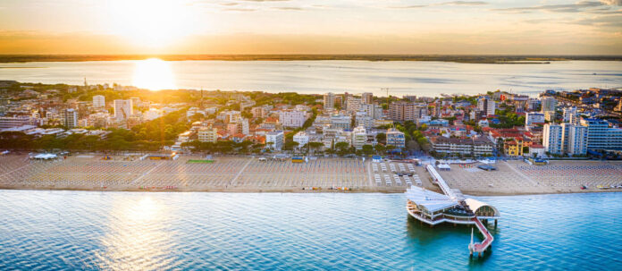 Lignano Sabbiadoro beach in Italy