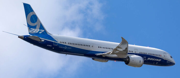 Farnborough, UK - July 16, 2014:Boeing 787-9 ??Dreamliner