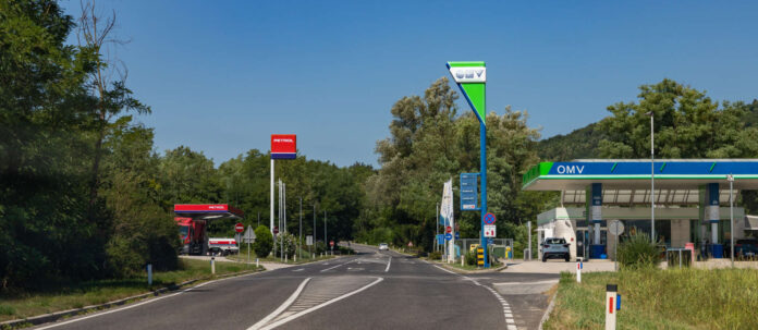 Slovenia - August 10, 2021: A picture of two different gas s