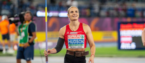 Victoria Hudson, Europas aktuell beste Speerwerferin gibt Linz die Ehre.