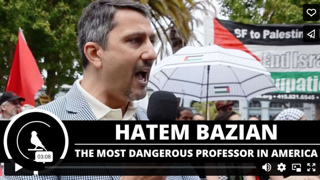 Hafez-Kompagnon Bazian wurde wegen antisemitischer Aktionen zum „gefährlichsten Professor in Amerika“ gekürt. ©Screenshot: Facebook