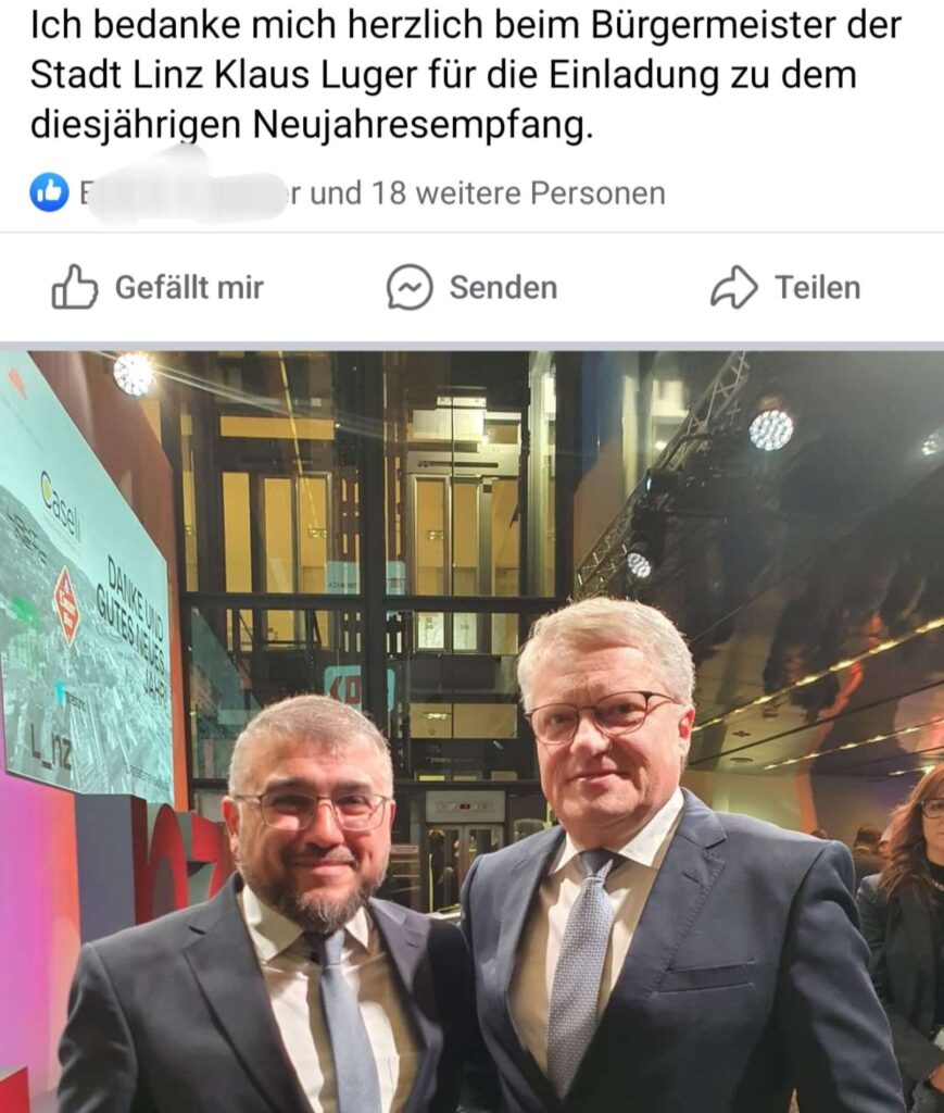 Rot-Grün der anderen Art in Linz: Bürgermeister Luger mit dem befreundeten Milli-Görüs-Regionalchef Murat Baser.