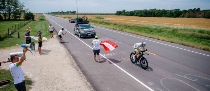 Auch Lukas Kaufmann, hier beim Race Across America 2024, möchte unbedingt bei der Heim-WM fahren