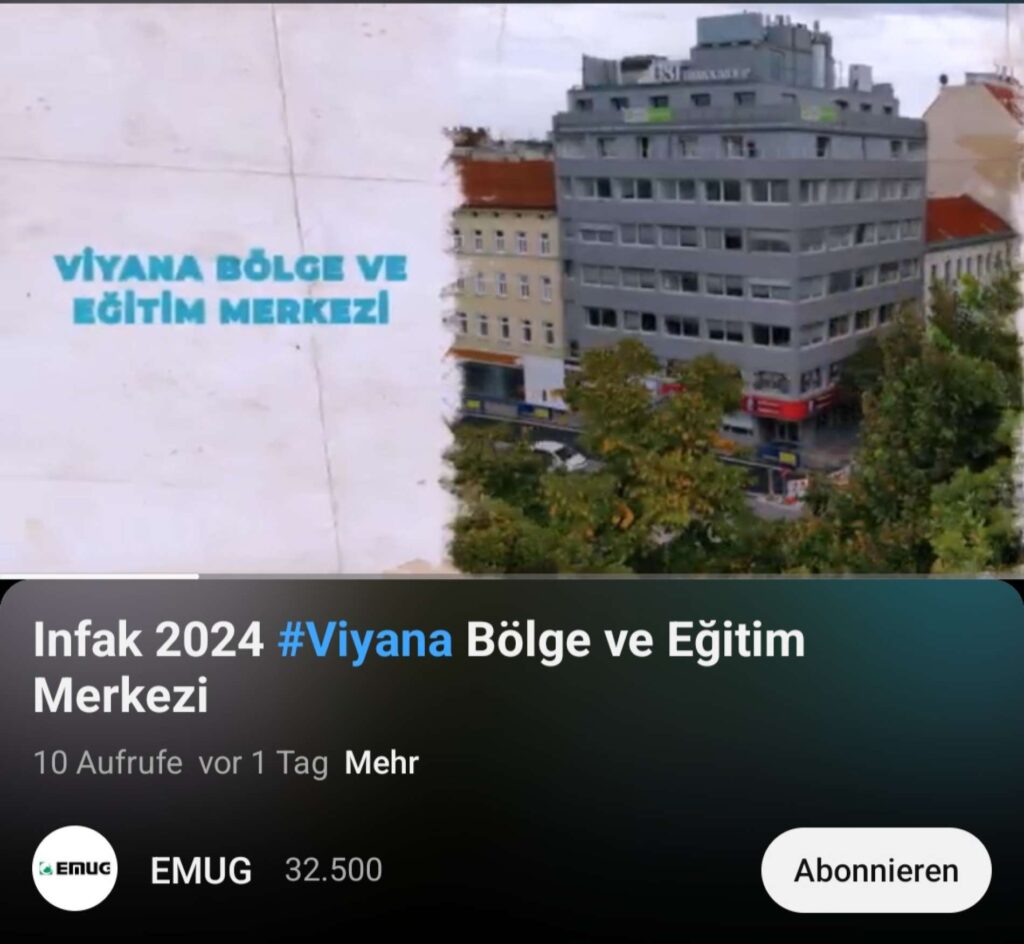 Screenshot vom Werbevideo zur Infak-Spendenkampagne für das neue Verwaltungszentrum der Islamischen Föderation in Wien.